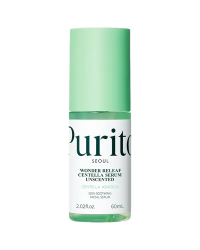Envase de Wonder Releaf Centella Serum Unscented sobre fondo blanco