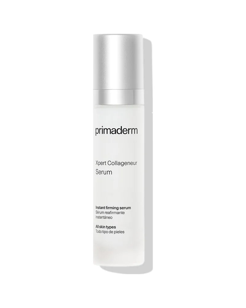 Envase de Xpert Collageneur Serum sobre fondo blanco